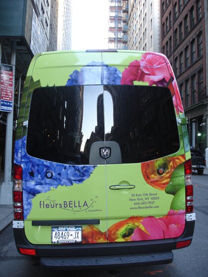 Back of the Fleurs Bella Van