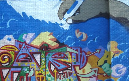 Graffiti Mural at Bronx Charter School for the Arts