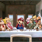 Video game characters reenacting the Last Super scene